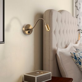 Opviq Lámpara de pared de metal color cobre con altura ajustable